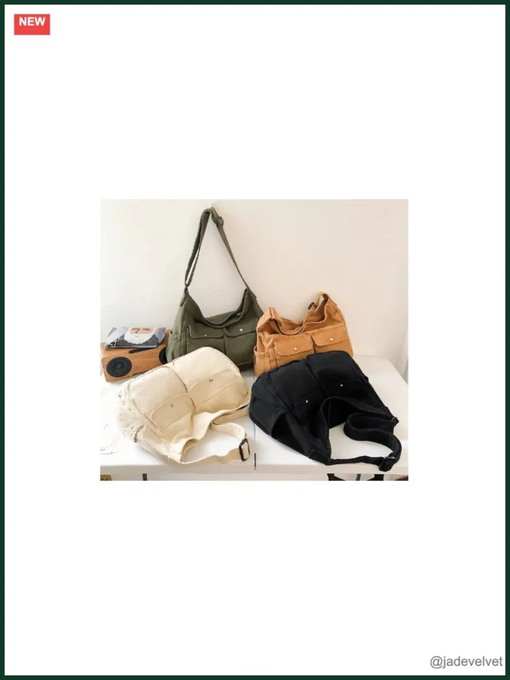 Canvas Messenger Bag Large Hobo Crossbody Shoulder Tote with Multiple Pockets